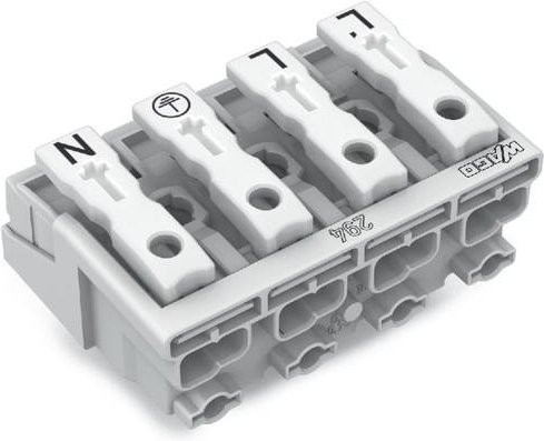 WAGO Netzanschlussklemme starr für 0,5-1,5mm² Polzahl: 4, Farbe: Weiß, 500 Stück - Bild 1