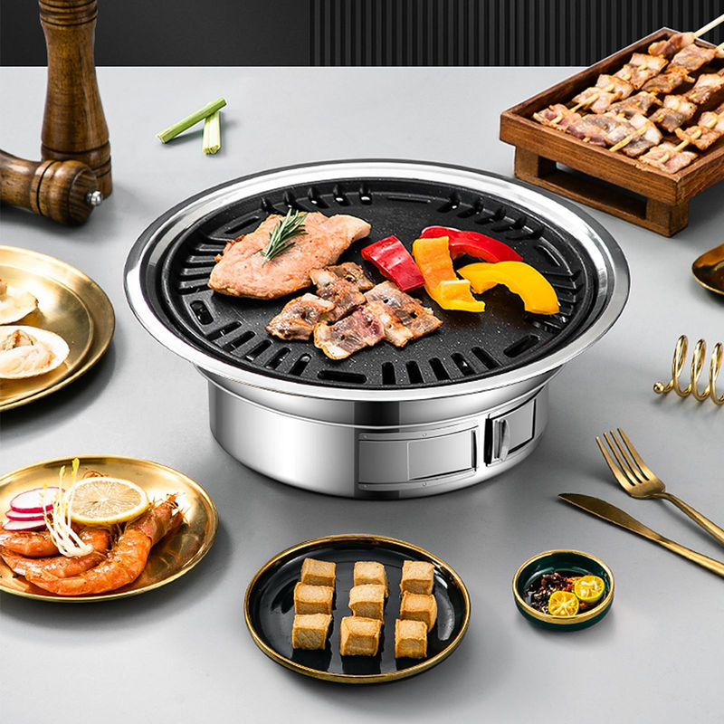 TOMTOP JMS Tragbarer Koreanischer Holzkohlegrill aus Edelstahl in Silber - Bild 5