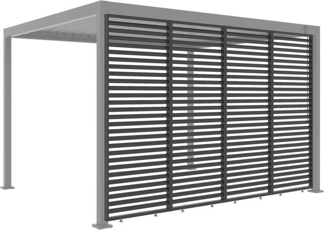 Sichtschutz aus Aluminium in Anthrazit, B/H/T: 85 x 226 x 6 cm - Bild 1