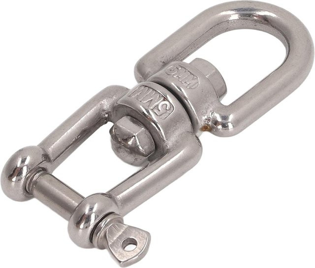 Igeteck Doppel-Gabel Schäkel aus 304 Edelstahl in Grau für Schaukel und Kletterseil, Durchmesser: 5 mm - Bild 1