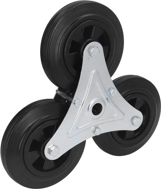 Aimo Ersatz Schwerlast Treppensteigrad 6 Zoll aus Gummi und verzinktem Stahl in Schwarz für Einkaufs- und Utility-Wagen - Bild 1