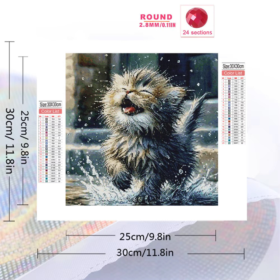 EverShine DIY Katze Diamant Mosaik Set mit Tiermuster für Erwachsene und Anfänger in Multicolour - Bild 2