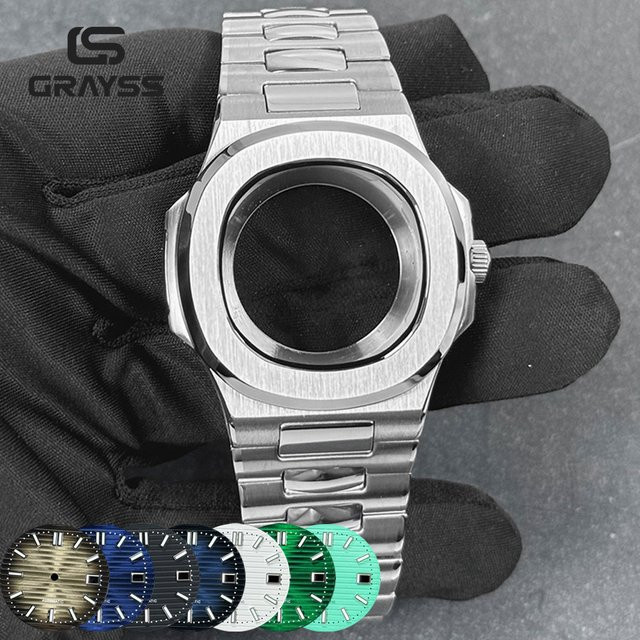 Uhrenzubehör für Philippe, blaues Zifferblatt, 40 mm, Edelstahl, Silber - Bild 1