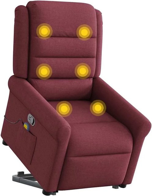 vidaXL Massagesessel mit Aufstehhilfe in Weinrot aus Stoff mit Armlehnen - Bild 1