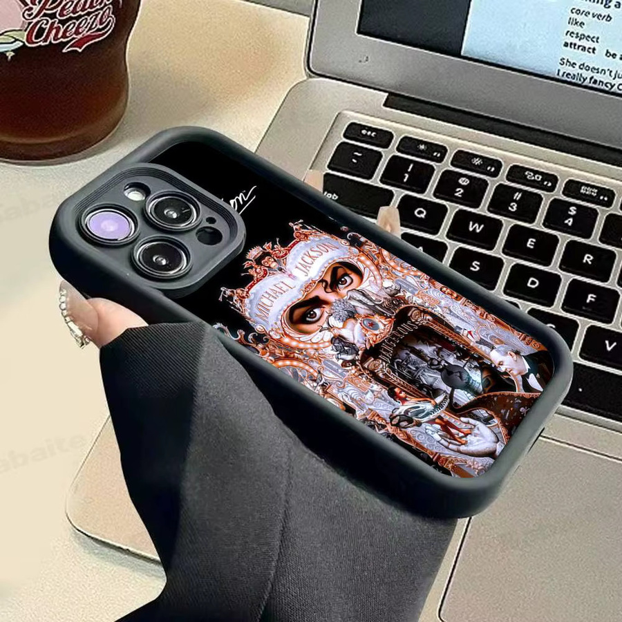 Singer M-Michael J-Jackson Handyhülle für iPhone 17 16 15 14 13 12 11 Pro Max Plus in Schwarz mit vollständiger TPU-Abdeckung - Bild 5