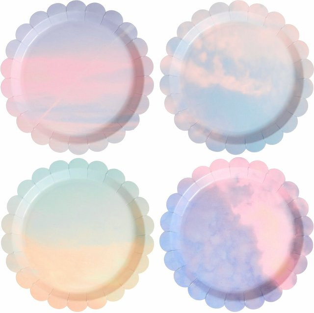 Rico Design Pappteller Mix The Sky is the Limit, 8 Stück, Mehrfarbig, Durchmesser: 23 cm - Bild 1