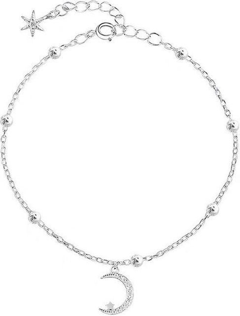 Armband 925 Silber, Stern und Mond, Zirkonia, Damen, 16cm - Bild 1