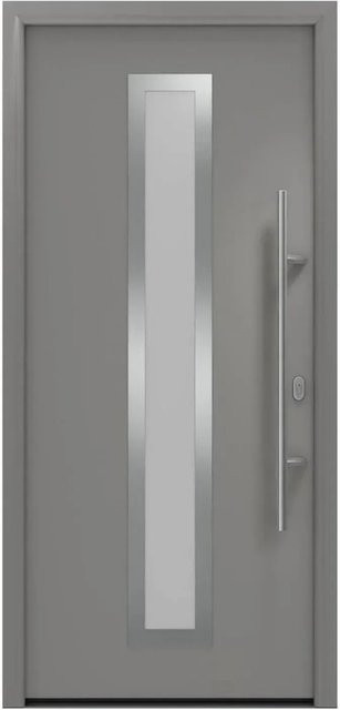EcoStar Haustür Isopro IP 700S aus Graualuminium mit Glaseinsatz, B/H: 110 x 210 cm, DIN Rechts - Bild 1