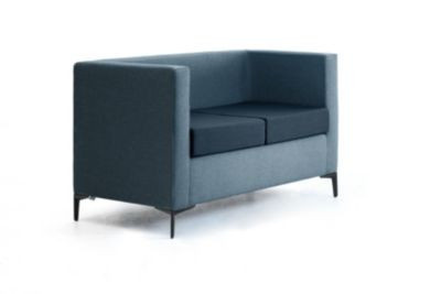 Leyform 2-Sitzer Sofa in Blau und Grau mit Stoffbezug, B/T/H: 127 x 60 x 73 cm - Bild 1