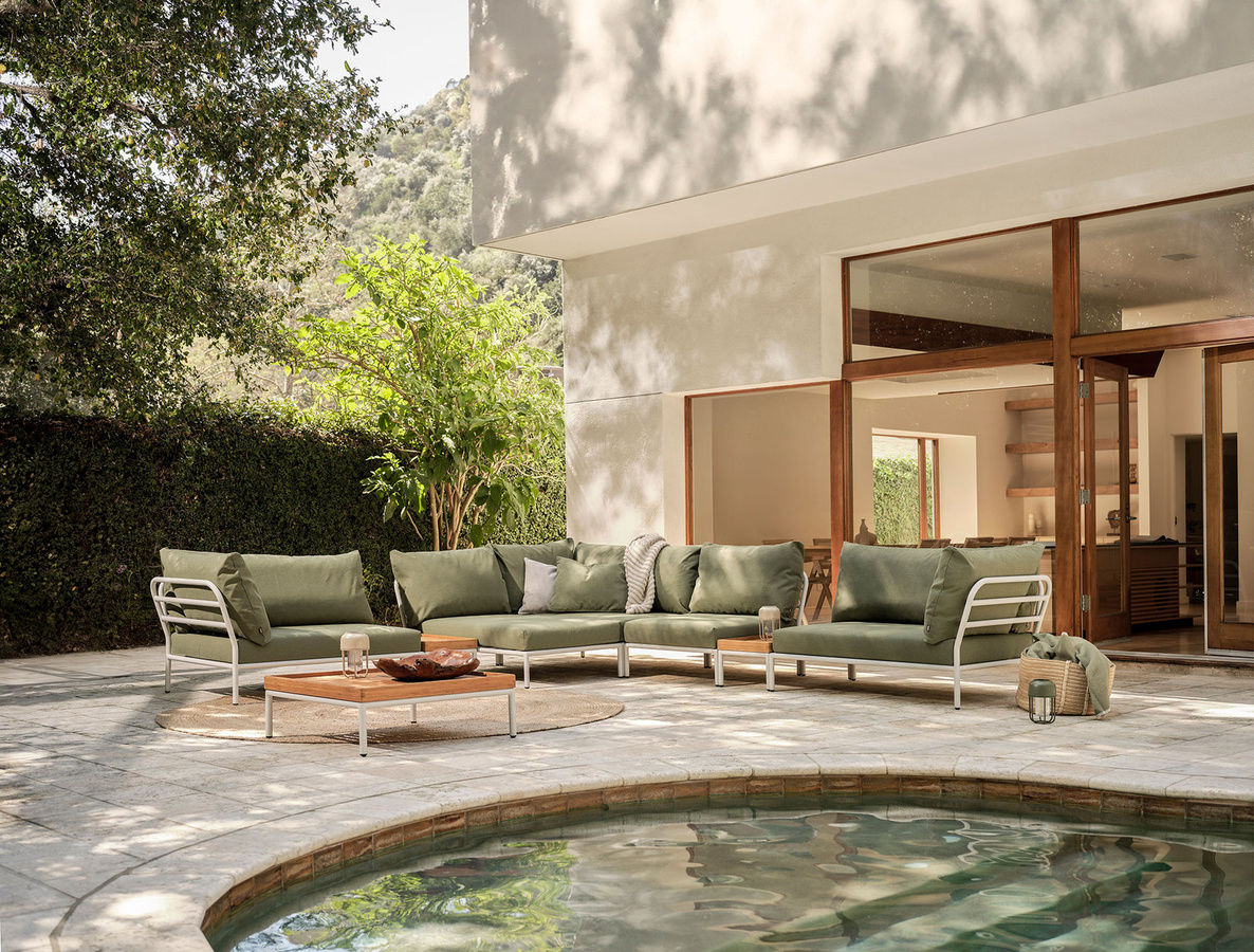 HOUE Level 2 Lounge Stuhl mit Kissen Leaf in Muted White - Bild 2