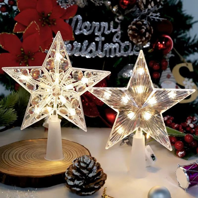 TopStar Navidad Weihnachtsbaum-Dekoration mit Sternen und warmweißen LED-Lichtern, 15 cm - Bild 3