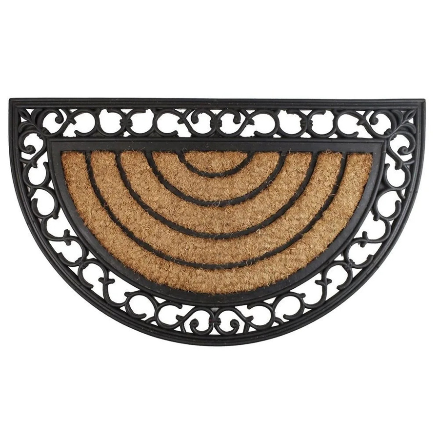 Lex Schmutzfangmatte Castle halbrund aus Kokos in Braun, wetterfest und rutschfest, B: 75,0 cm, T: 45,0 cm, H: 1,0 cm - Bild 2