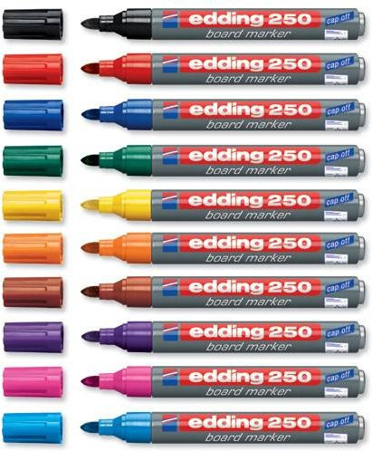 Edding 250 Whiteboardmarker Schwarz mit Bullet-Spitze - Bild 1