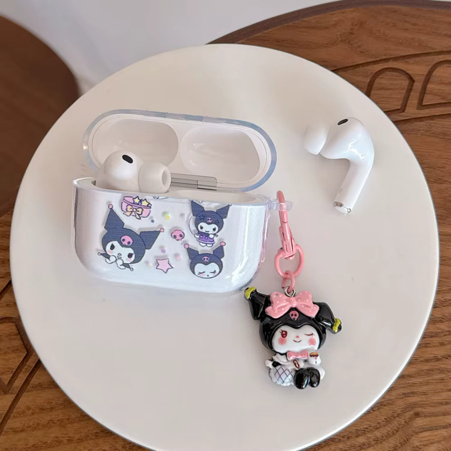 Sanrio Kuromi und Hello Kitty Schutzhülle für AirPods 1/2/3/4 und Pro 2/3 inklusive Anhänger - Bild 3