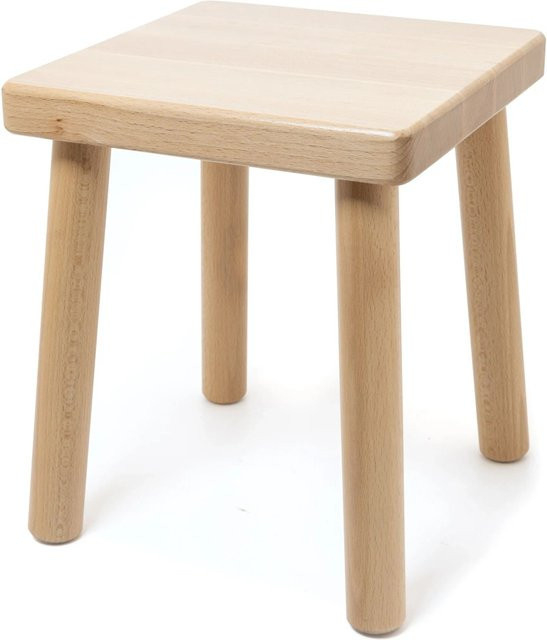 HolzFee Kinderhocker aus Buchenholz, lackiert, Beige, B/T/H: 30 x 25 x 30 cm - Bild 1