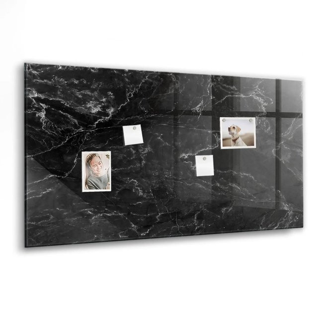 Tulup Glasmagnettafel Schwarzer Marmor, B/H: 120 x 60 cm - Bild 1