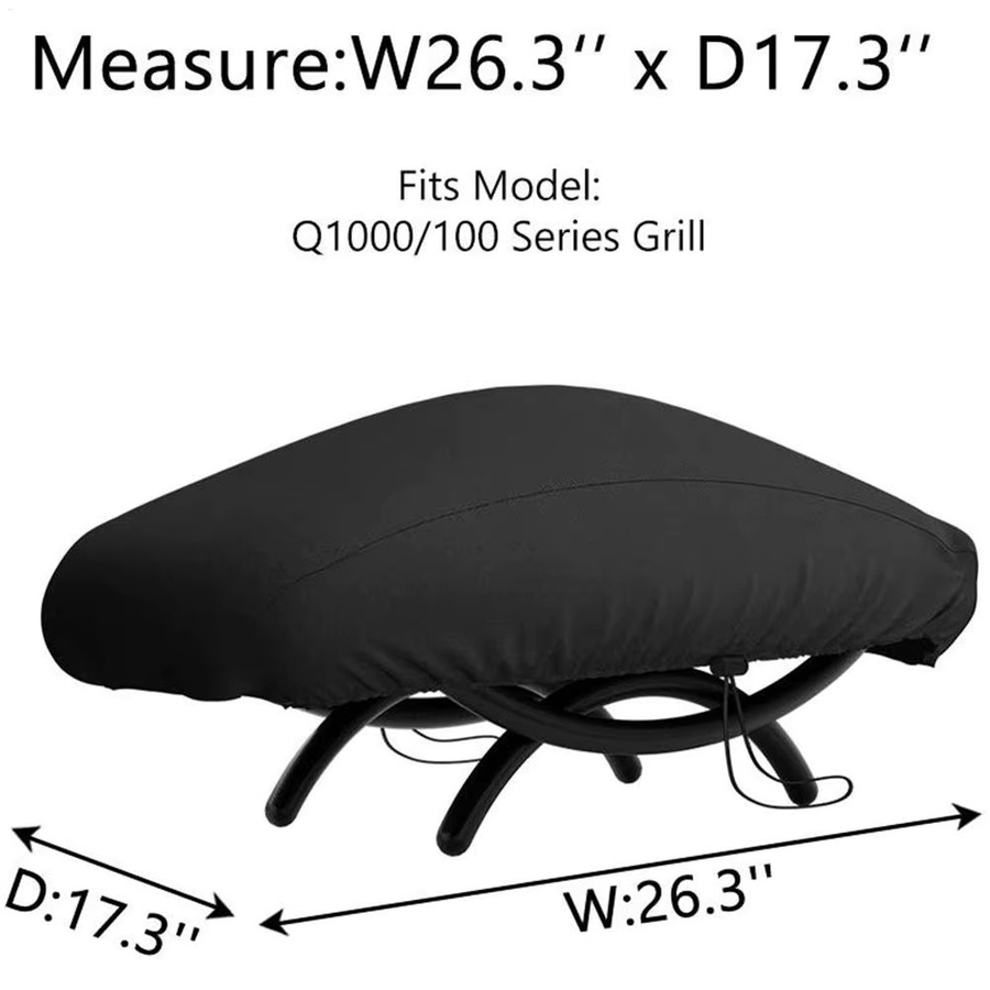 Wasserdichte Grillabdeckung aus schwarzem Oxford-Polyester mit Kordelzug zum Schutz vor Staub und Witterung - Bild 6