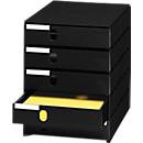 styro Schubladenbox Styroval Document Box mit 5 geschlossenen Schubladen in DIN C4, Schwarz - Bild 1