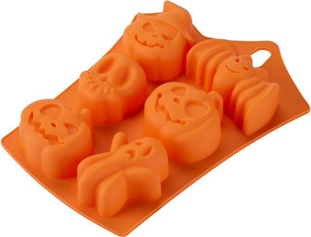 Zenker Happy Halloween Muffinform aus Silikon in Orange für Minikuchen und Eiswürfel - Bild 1
