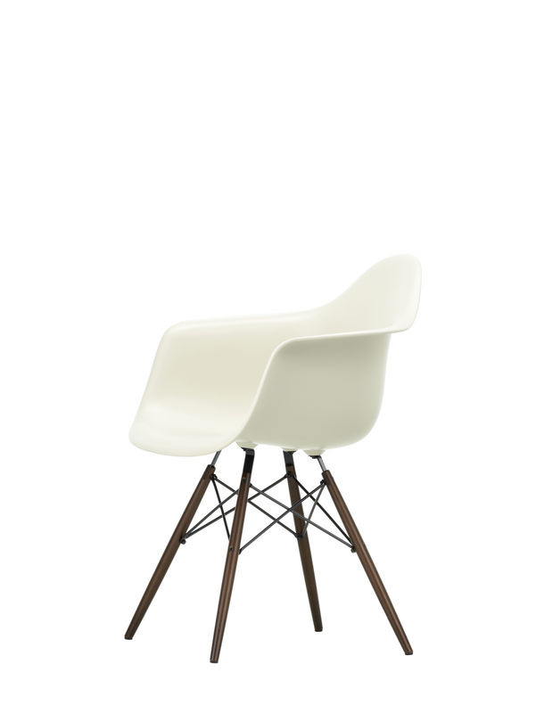 Vitra DAW Eames Plastic Armchair mit Armlehnen in Beige und Ahornholzgestell - Bild 2