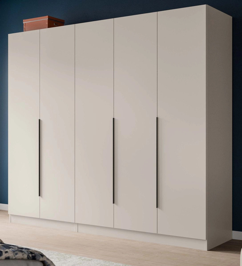 5-türiger Kleiderschrank Swan in Kaschmir, modern, matt, B/H: 181 x 200 cm - Bild 1
