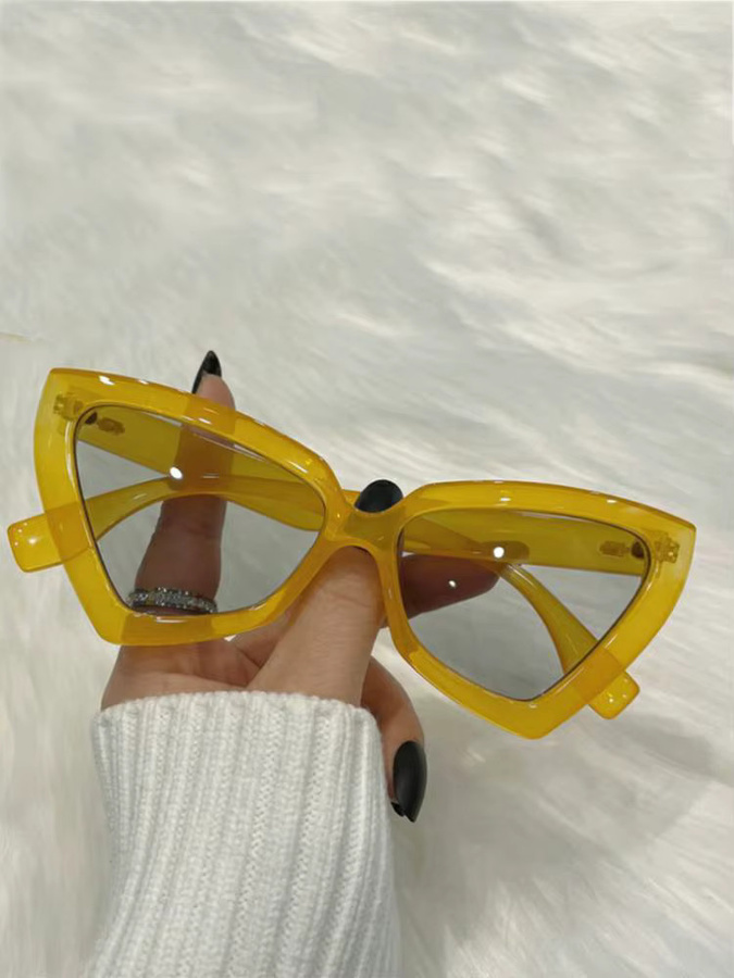 Sonnenbrille Cat Eye, Vollrand, Kunststoff, gelb, Unisex - Bild 2