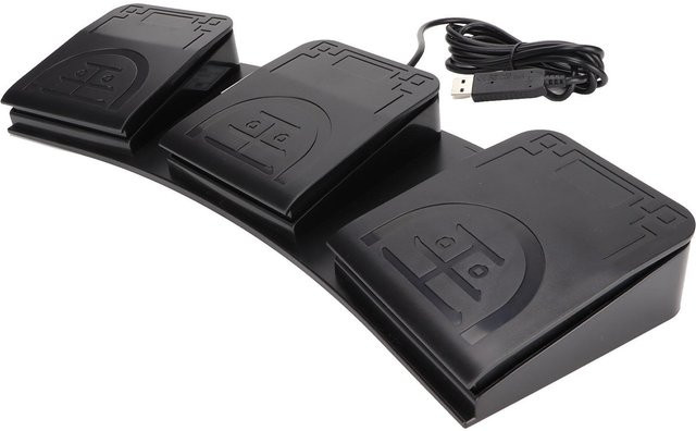 AROMA USB-Fußschalter mit 3 Tasten, mechanisches Multifunktions-Fußpedal in Schwarz für PC und Gaming - Bild 1