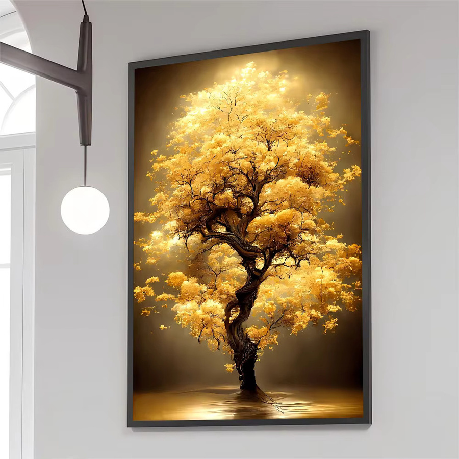 Kayou Wanddekoration Goldenes Geldbaum-Poster, selbstklebender wasserfester Papieraufkleber, Farbe: Gold, B/H: 15,0 x 10,0 cm - Bild 6