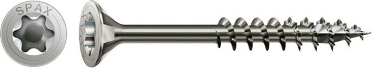 Spax T-STAR plus 4CUT Senkkopf Teilgewindeschrauben aus Edelstahl A2 in Silber, Durchmesser: 5 mm, Länge: 50 mm - Bild 2