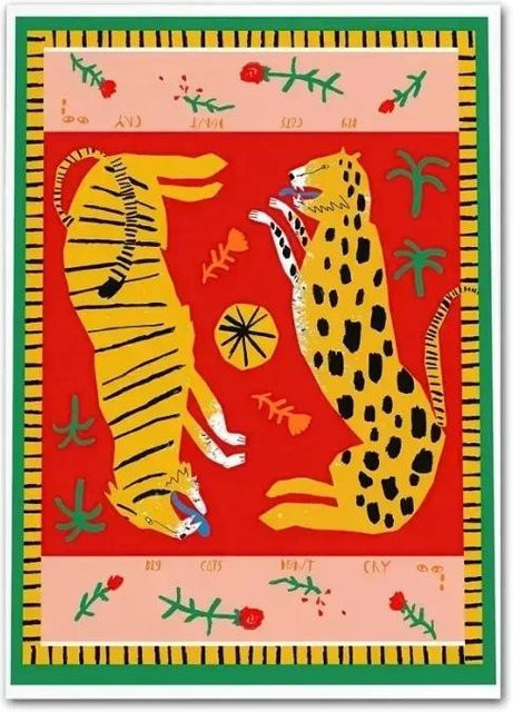 JGJG Teppich mit Leopard-Tierprint in Multicolour, moderner Flächenteppich aus Polyester für Wohnzimmer, Schlafzimmer oder Küche, B/T: 60 x 40 cm - Bild 1