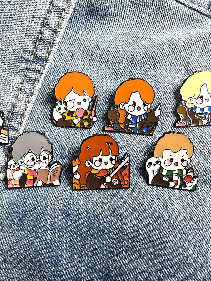 Warner Bros. Harry Potter, Cartoon-Magierfiguren-Pin-Set, 7-teiliges Set, Metall, Bunt / Mehrfarbig - Bild 5