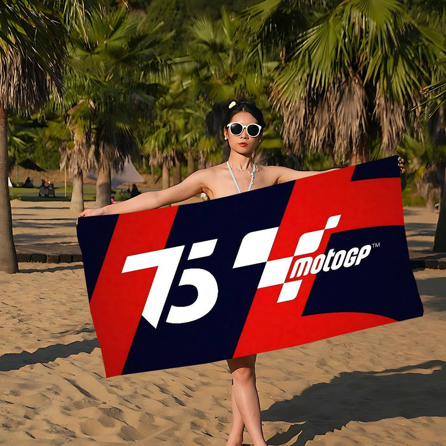 Ka Chen Muda Moto GP Motorradrennen Strandtuch für Mädchen, buntes Mikrofaser Badetuch, schnelltrocknend und sandfrei, B: 95 cm, H: 190 cm - Bild 2