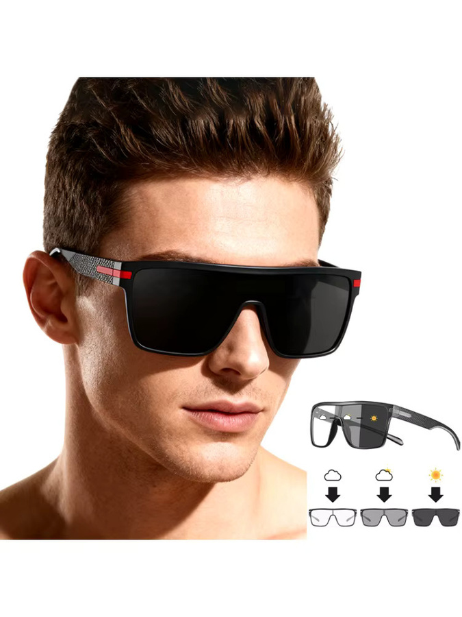 Sonnenbrille, Unisex, Vollrand, Square, Schwarz, Kunststoff, polarisiert - Bild 5