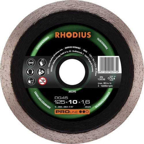Rhodius DG45 302393 Diamanttrennscheibe für Fliesen und Keramik in Grau - Bild 1