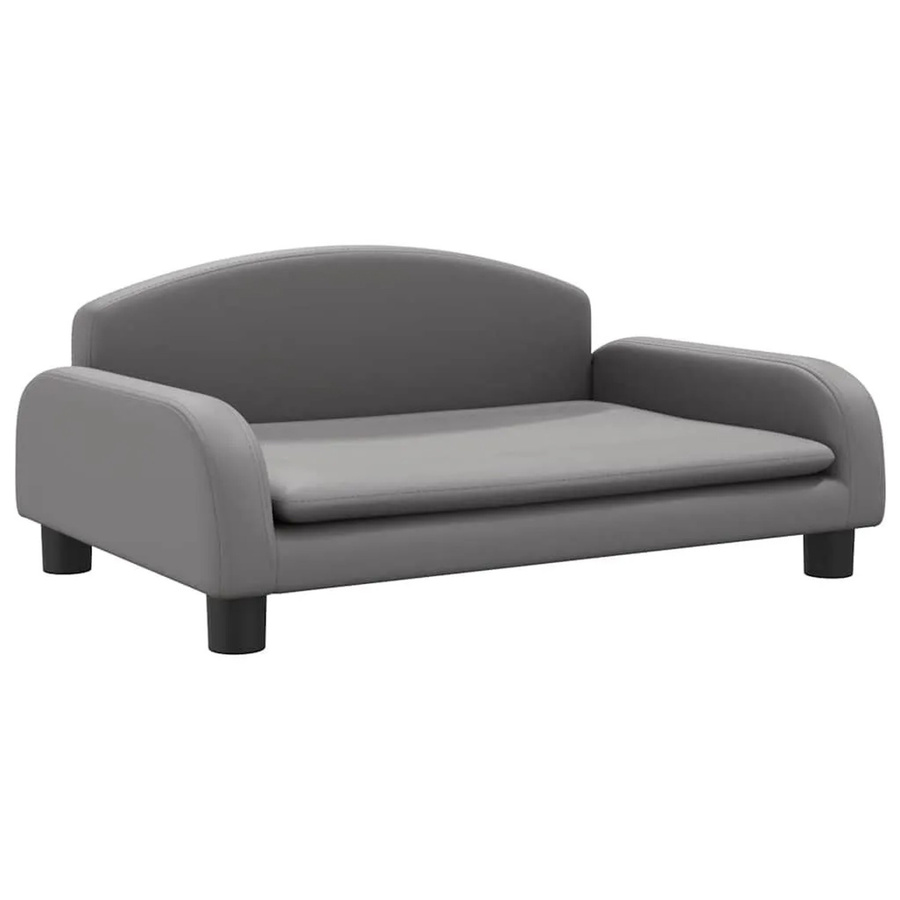 vidaXL Kindersofa Grau aus Kunstleder und Kiefernholz B/T/H: 70 x 45 x 30 cm - Bild 2