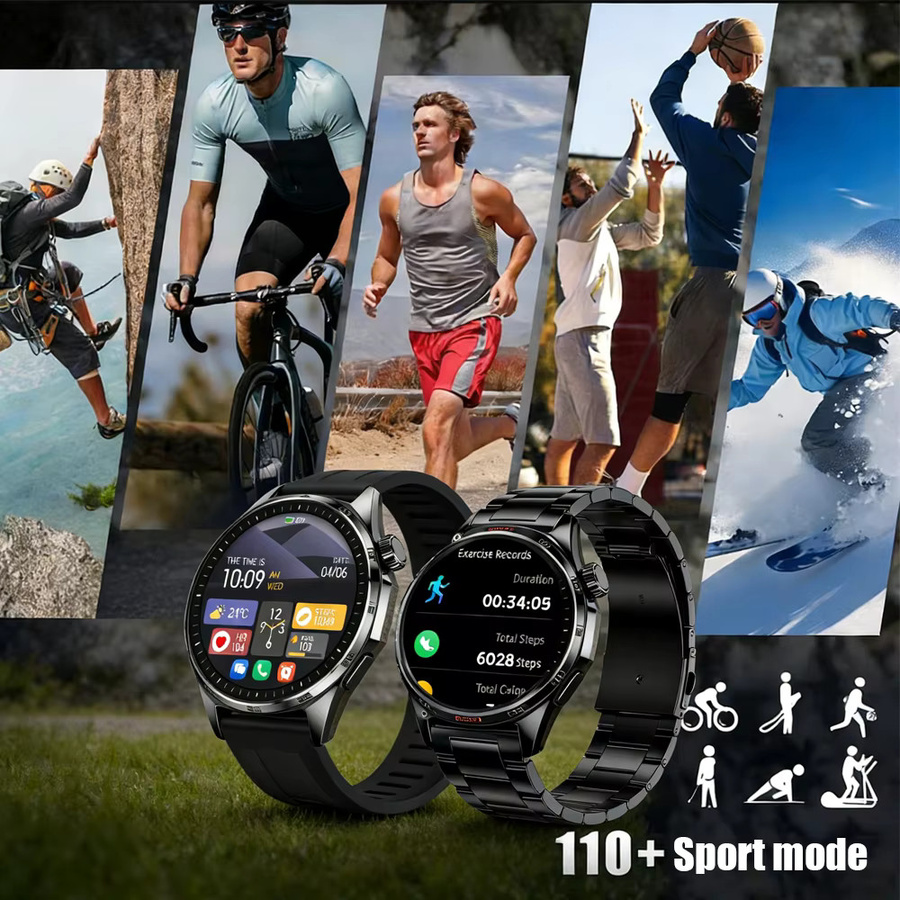 ChiBear Smartwatch, GPS, NFC, Bluetooth, Schwarz, Edelstahl, Herren - Bild 4