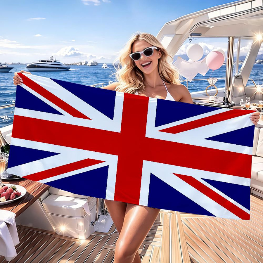 Schnelltrocknendes und saugfähiges Strandtuch mit UK England Flagge von JMG Household Supplies, Mehrfarbig, B: 40 cm, H: 70 cm - Bild 3