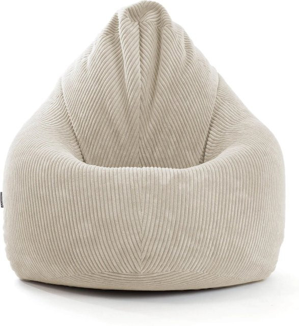 mokebo Sitzsack Der Tagträumer XXL aus Cord in Beige mit EPS-Perlen Füllung und abnehmbarem Bezug - Bild 1