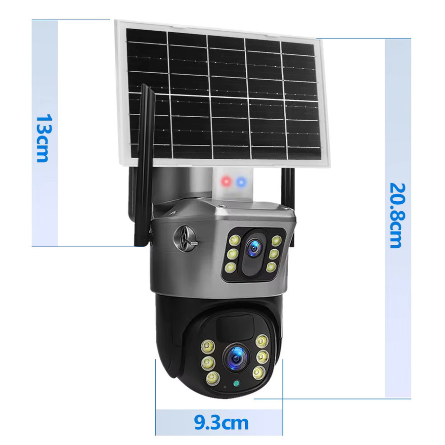 FUNOVATION Solarbetriebene 4K 6MP IP PTZ Sicherheitskamera mit Dual-Linsen, Wasserdicht und 2.4G WLAN, Farbe: Weiß - Bild 7