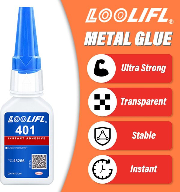 LOOLIFL Metallkleber wasserdicht und hochtemperaturbeständig für sofortige Verklebung von Metall und Kunststoff - Bild 1