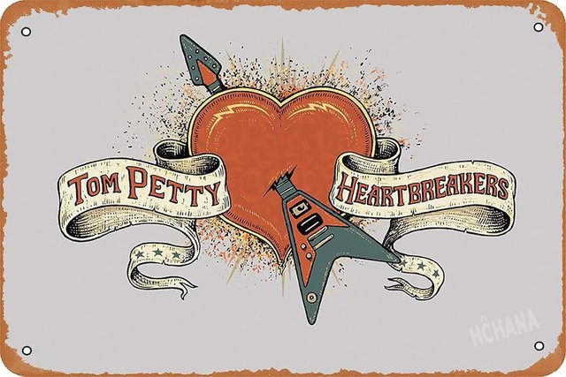Yitachi Tom Petty and The Heartbreakers Classic Rock Metall-Blechschild Retro Motiv Multicolor B: 20,0 cm, H: 20,0 cm, T: 1,0 cm - Bild 1