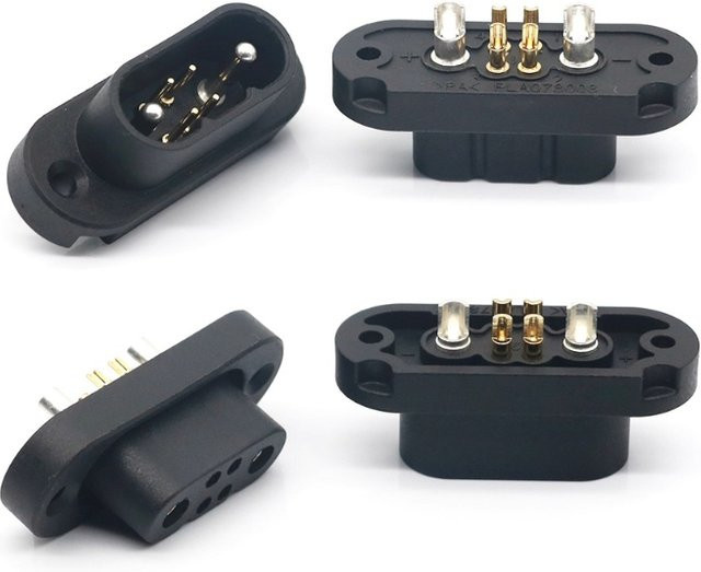 CEYYOR QC2+0 Runder Elektrostecker und Lithium-Buchse in Schwarz, Wasserdichter 500V Energieanschluss für Skateboards und Fahrräder - Bild 1