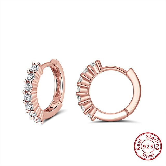 Ohrringe 925 Silber, Gold, Zirkonia, Damen - Bild 1
