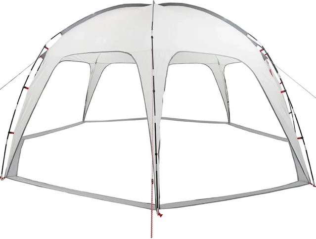 vidaXL Partyzelt Grau Wasserdicht aus Polyester und Fiberglas mit Rundbogen-Design - Bild 1