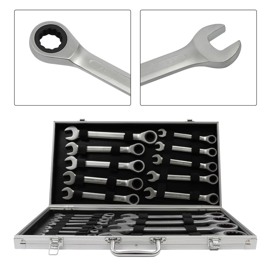 CNCEST 22-teiliges Ratschenschlüssel-Set mit Gabelschlüsseln von 6 bis 32 mm inklusive Organizer-Box - Bild 2