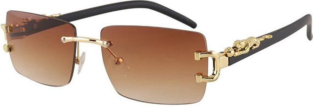 Yiran glasses Sonnenbrille Rechteckig, randlos, Metall, brown, Damen - Bild 1