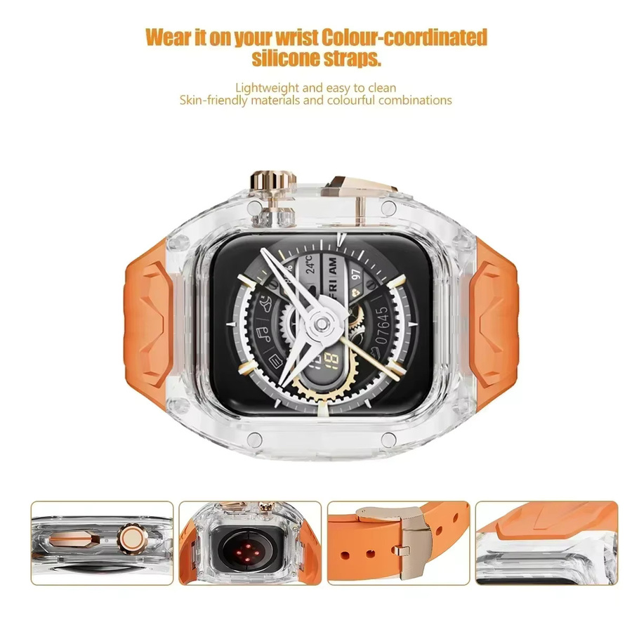 CAOWTAN Uhrenarmband-Set, TPU, Kunststoff, Orange, Unisex - Bild 3