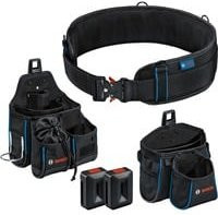Bosch Professional Werkzeuggürtel-Set 108 in Schwarz mit GWT 2, GWT 4 und 2x ProClick Holder aus Polyester und Kunststoff - Bild 1