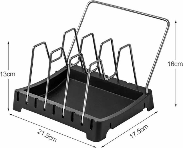 Yiran Furniture Ausziehbares Küchenregal aus Edelstahl in Schwarz für Töpfe, Pfannen und Schneidebretter - Bild 1