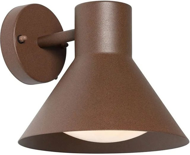 QAZQA Industrielle Außenwandleuchte Natas in Rostbraun, Kegelform aus Stahl, IP44, E27, dimmbar - Bild 1